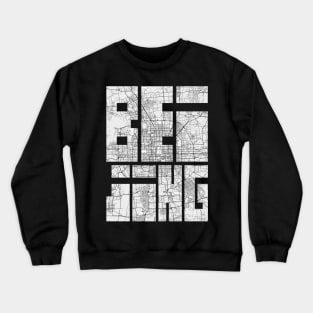 Beijing, China City Map Typography - Light Crewneck Sweatshirt